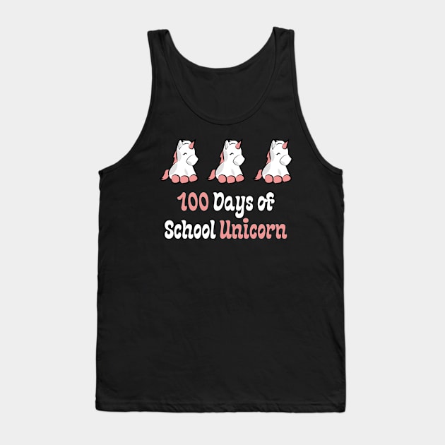 100 Days of School Unicorn Tank Top by Teeport